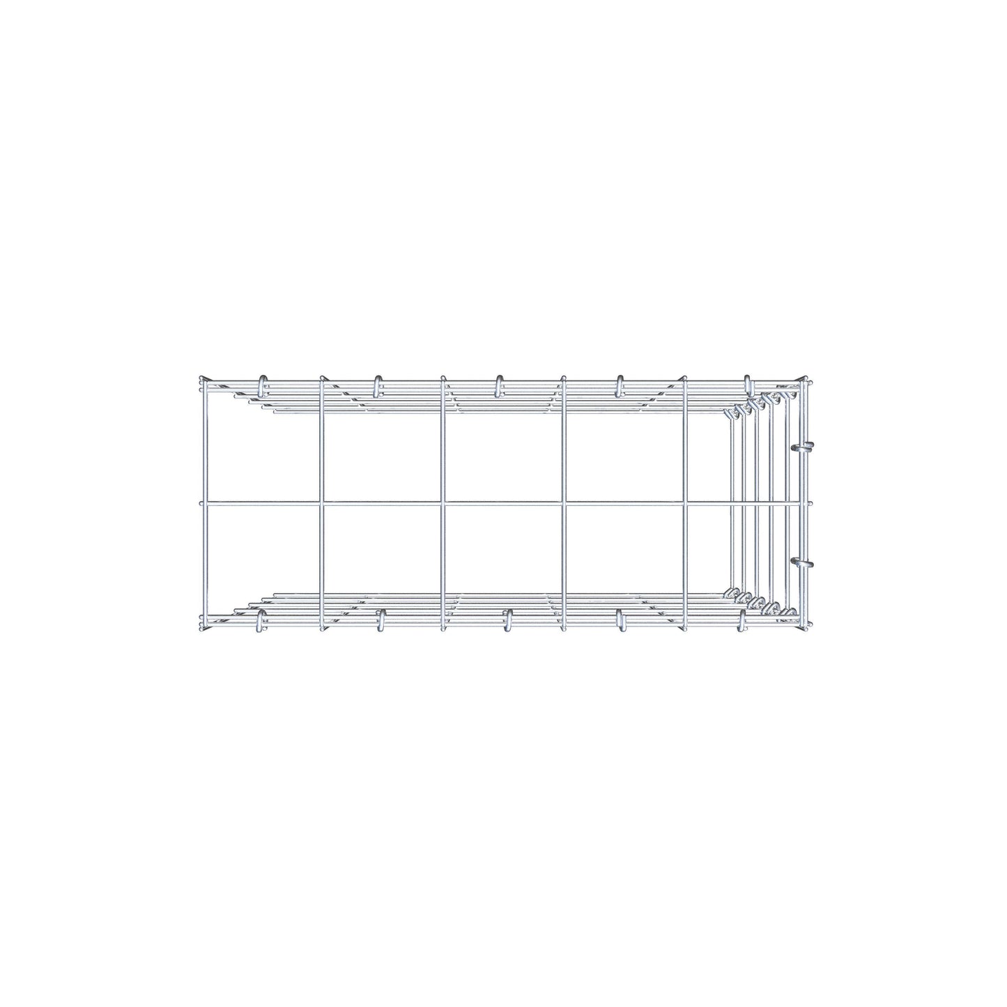 Anbaugabione Typ 4 50 cm x 50 cm x 20 cm (L x H x T), Maschenweite 10 cm x 10 cm, C-Ring