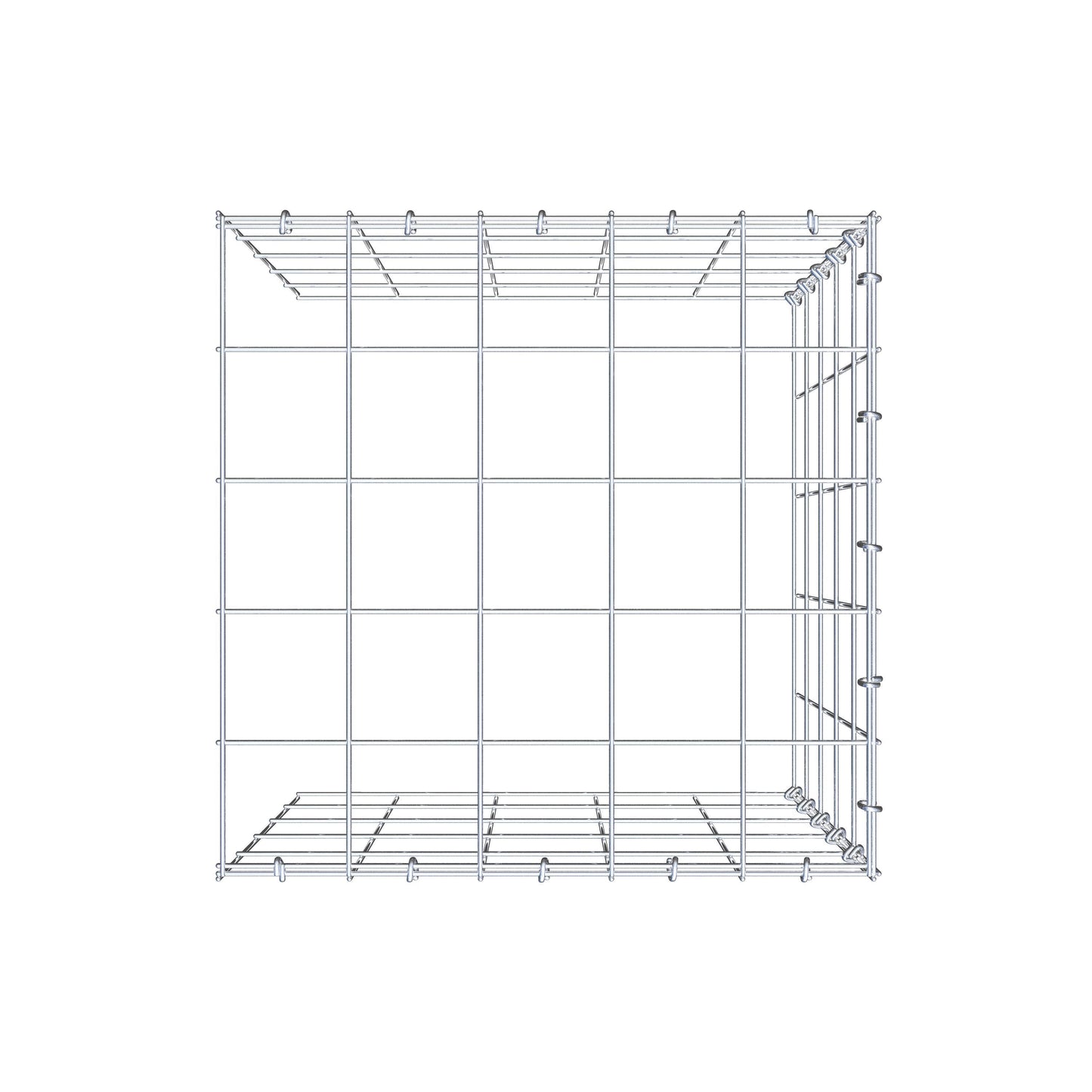 Mounted gabion type 4 50 cm x 50 cm x 50 cm (L x H x D), mesh size 10 cm x 10 cm, C-ring