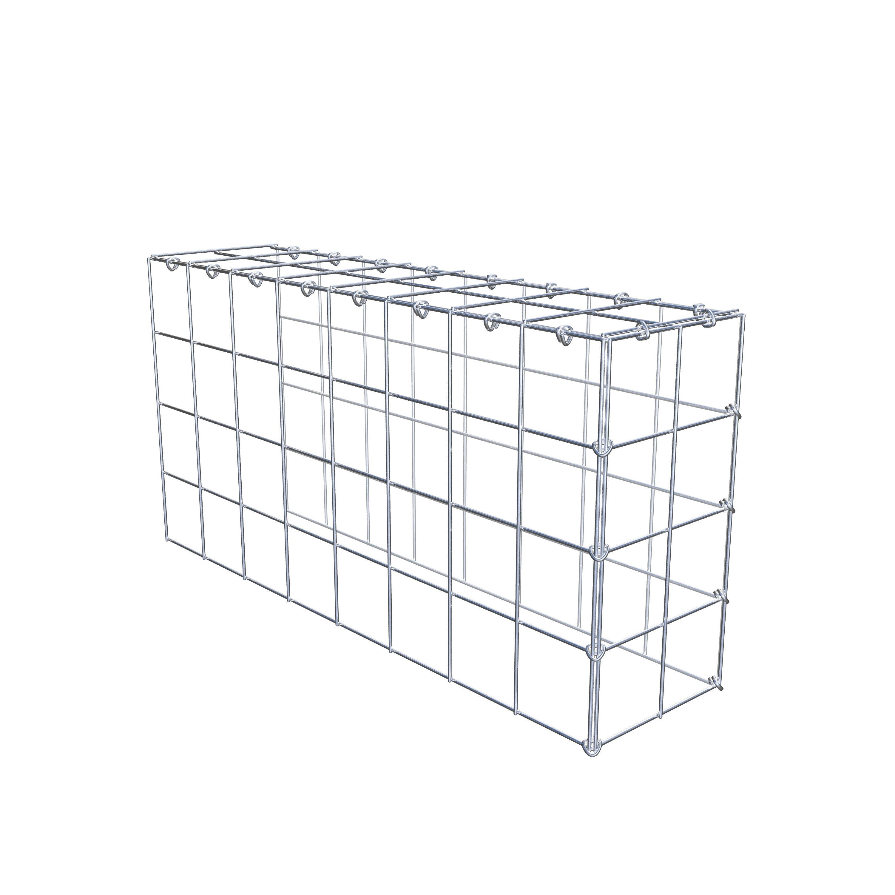 Monteret gabion type 4 80 cm x 40 cm x 20 cm (L x H x D), maskestørrelse 10 cm x 10 cm, C-ring