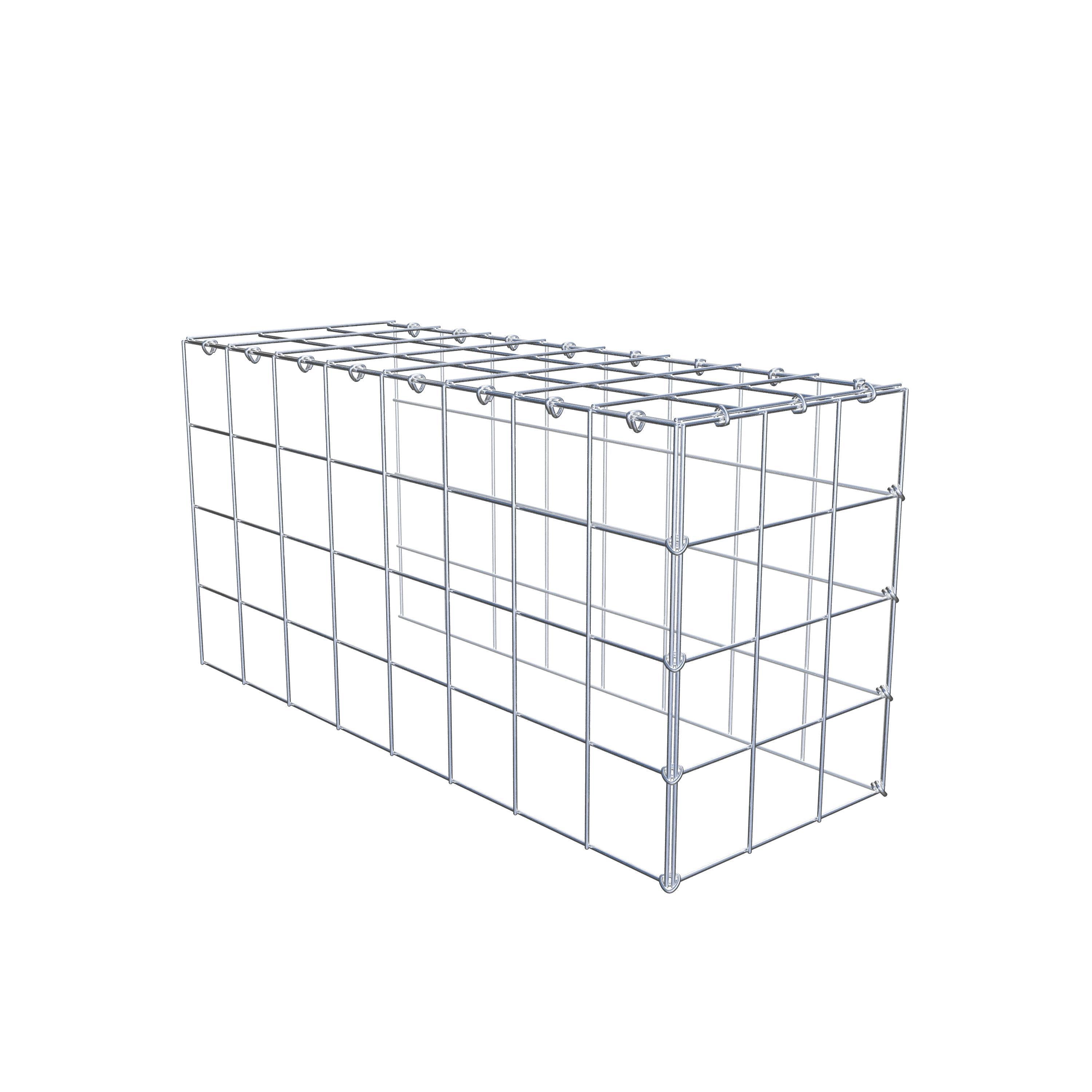 Monteret gabion type 4 80 cm x 40 cm x 30 cm (L x H x D), maskestørrelse 10 cm x 10 cm, C-ring