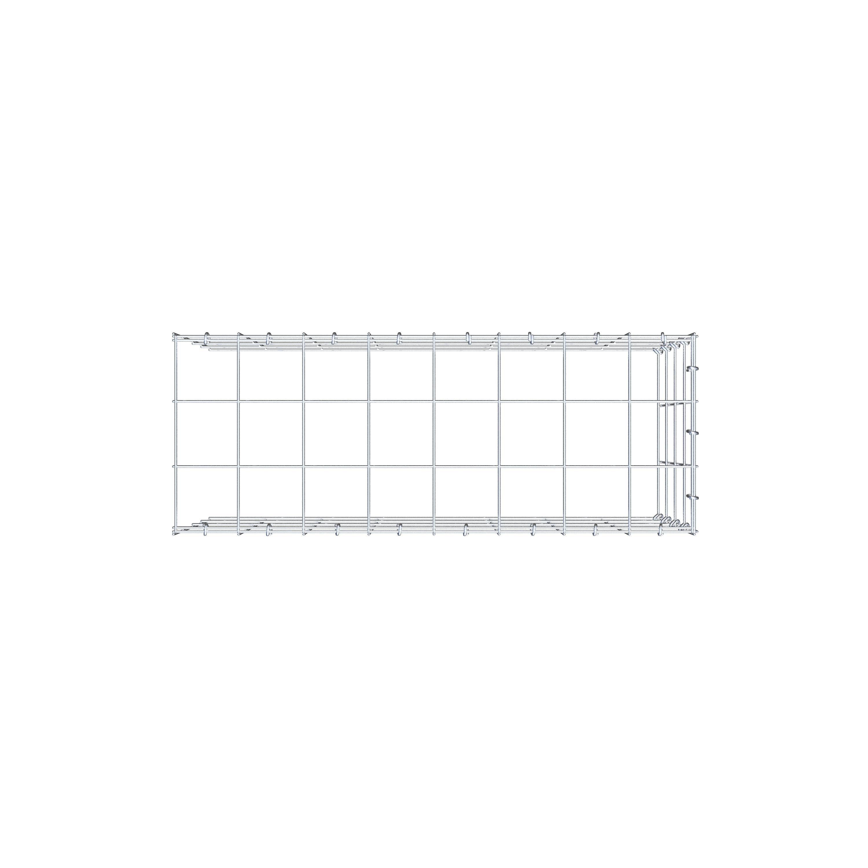 Monteret gabion type 4 80 cm x 40 cm x 30 cm (L x H x D), maskestørrelse 10 cm x 10 cm, C-ring