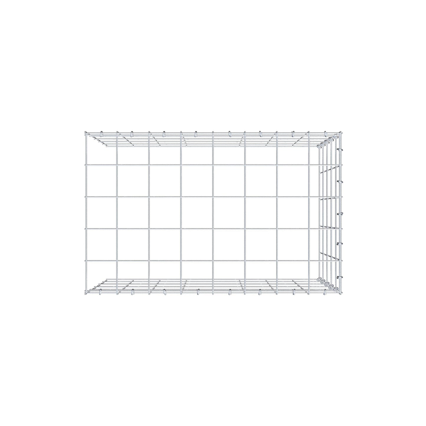 Fourche rapportée type 4 80 cm x 50 cm x 50 cm (L x H x P), mailles 10 cm x 10 cm, anneau C