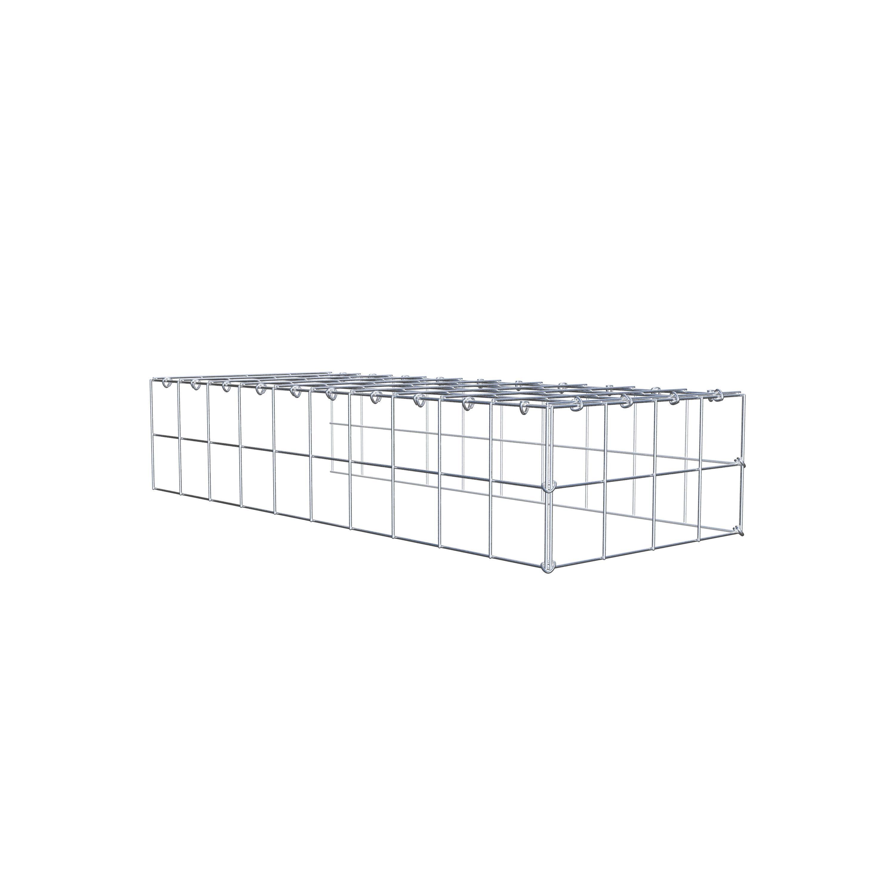 Monteret gabion type 4 100 cm x 20 cm x 40 cm (L x H x D), maskestørrelse 10 cm x 10 cm, C-ring