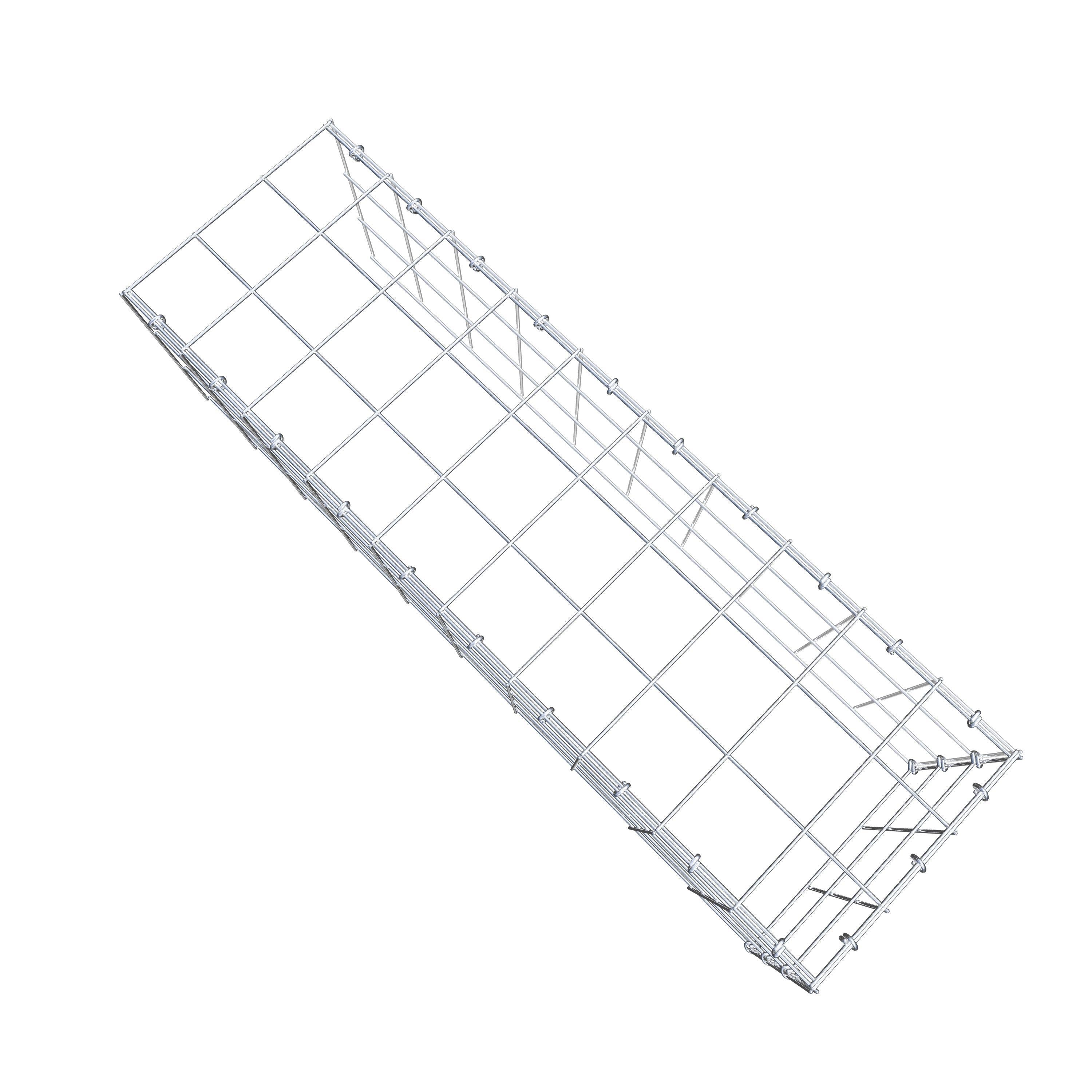 Monteret gabion type 4 100 cm x 30 cm x 30 cm (L x H x D), maskestørrelse 10 cm x 10 cm, C-ring