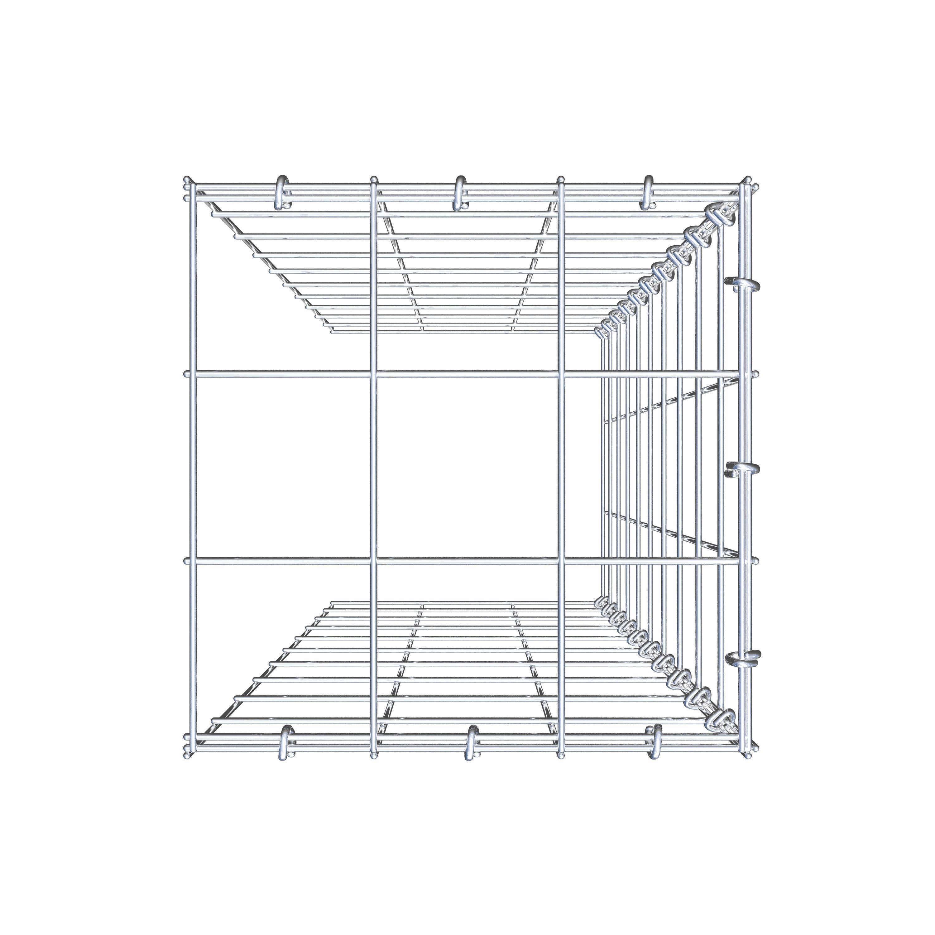 Monteret gabion type 4 100 cm x 30 cm x 30 cm (L x H x D), maskestørrelse 10 cm x 10 cm, C-ring