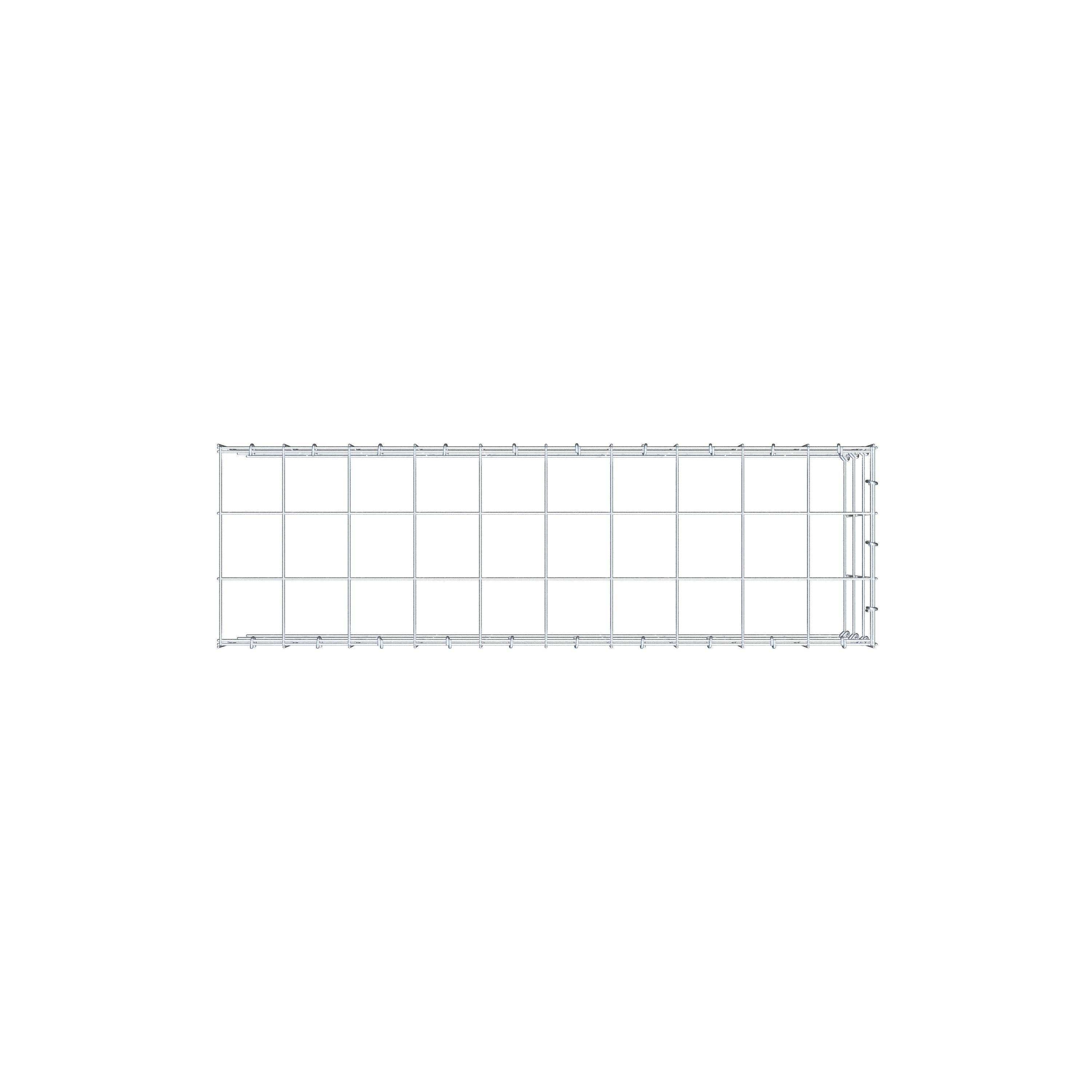 Monteret gabion type 4 100 cm x 30 cm x 30 cm (L x H x D), maskestørrelse 10 cm x 10 cm, C-ring