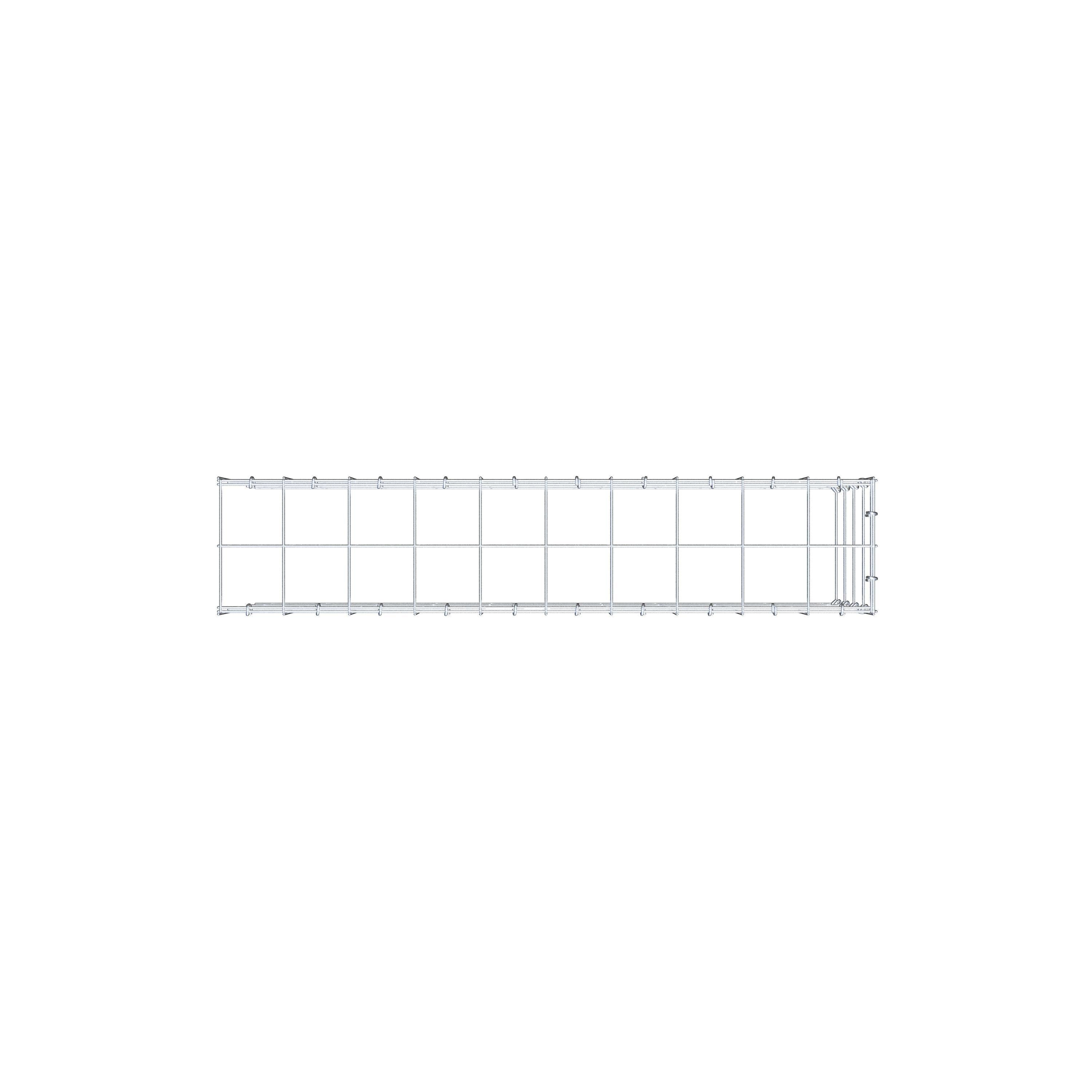 Anbaugabione Typ 4 100 cm x 40 cm x 20 cm (L x H x T), Maschenweite 10 cm x 10 cm, C-Ring