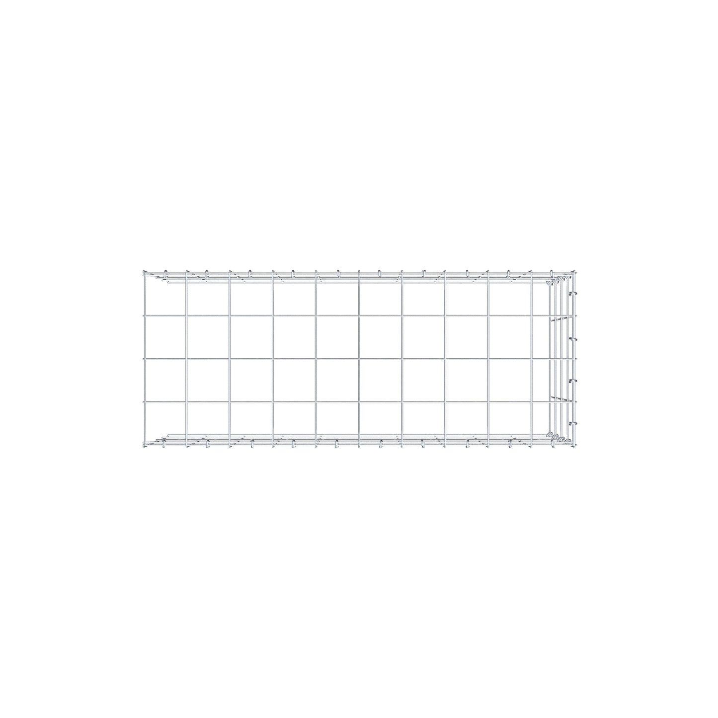 Monteret gabion type 4 100 cm x 40 cm x 40 cm (L x H x D), maskestørrelse 10 cm x 10 cm, C-ring