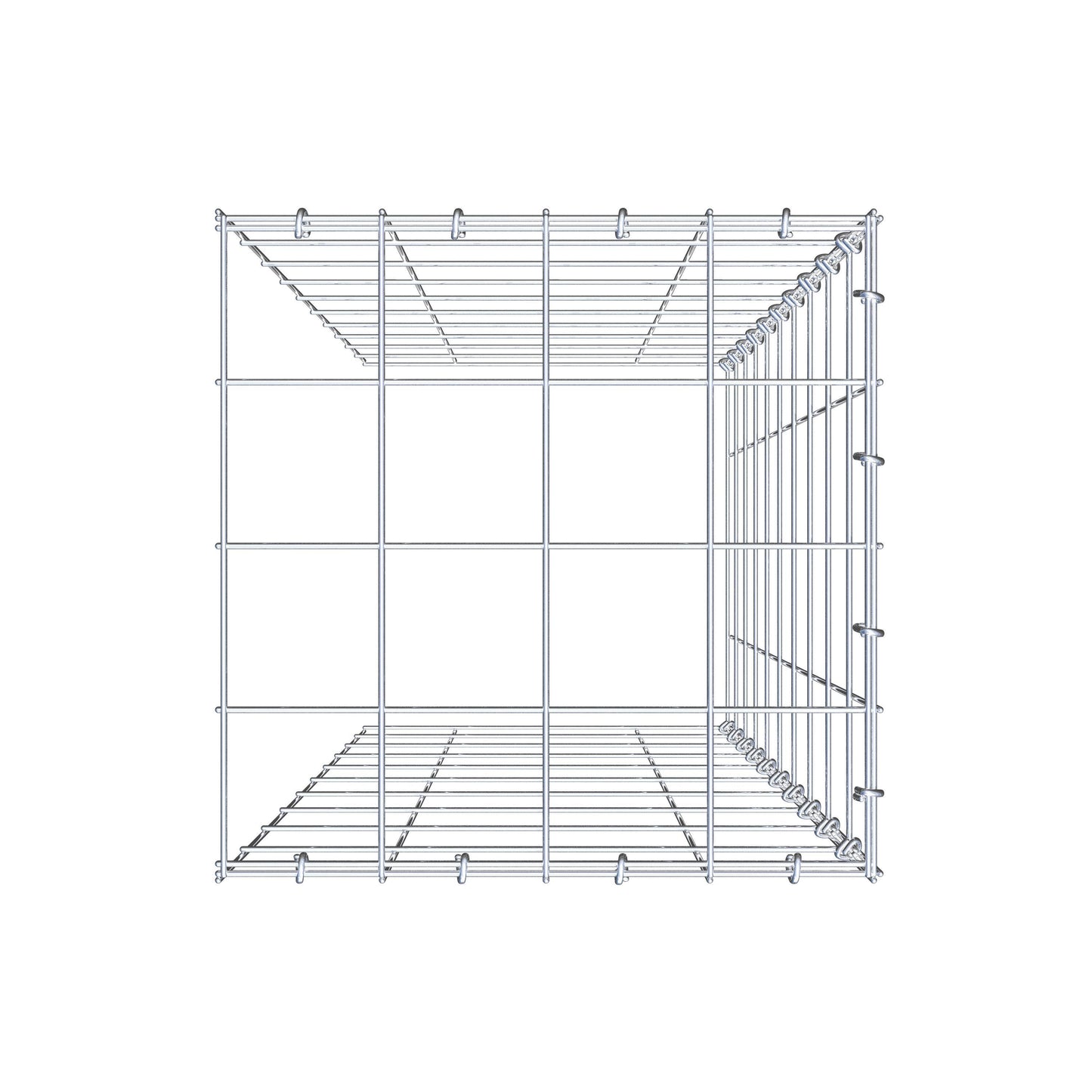 Monteret gabion type 4 100 cm x 40 cm x 40 cm (L x H x D), maskestørrelse 10 cm x 10 cm, C-ring