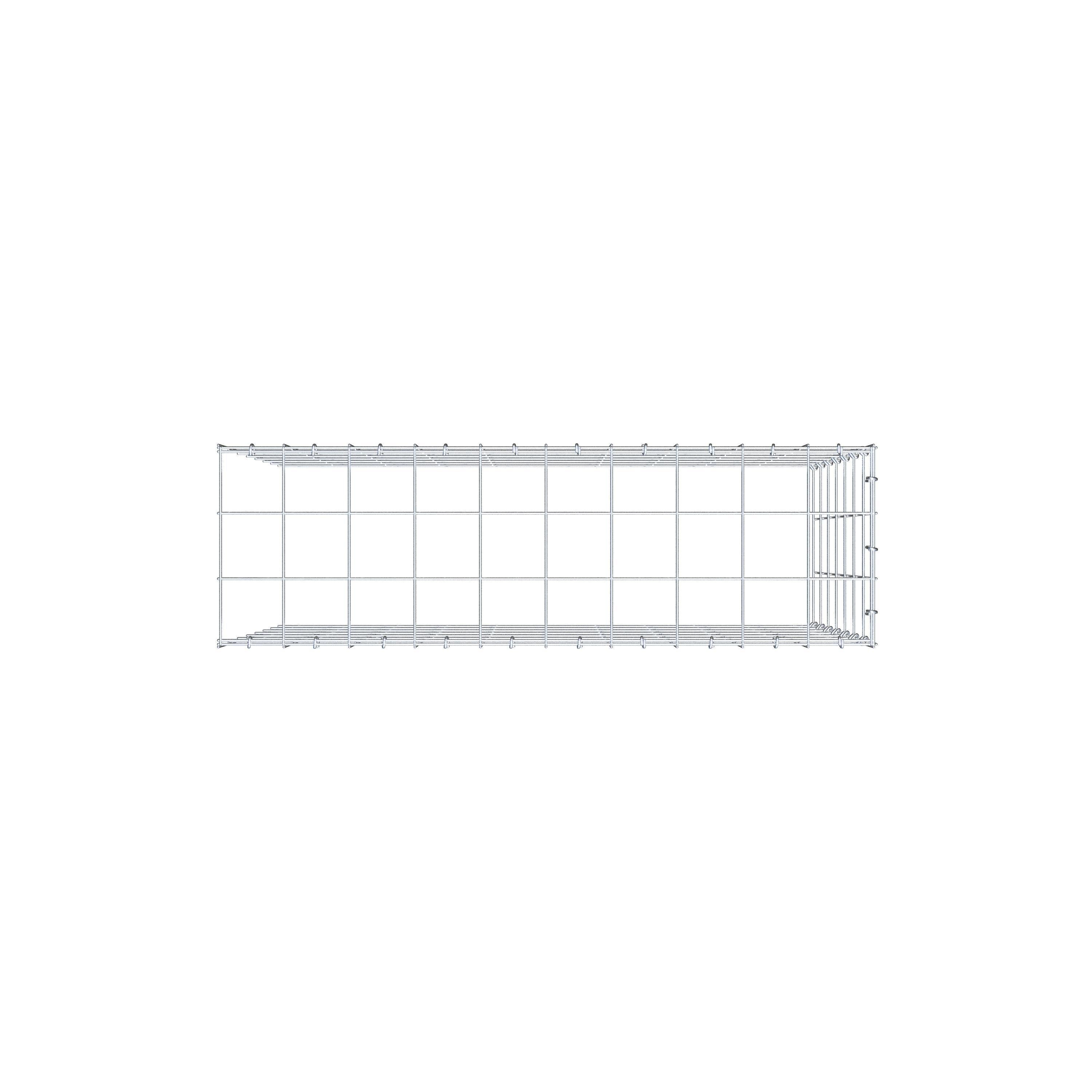 Monteret gabion type 4 100 cm x 70 cm x 30 cm (L x H x D), maskestørrelse 10 cm x 10 cm, C-ring