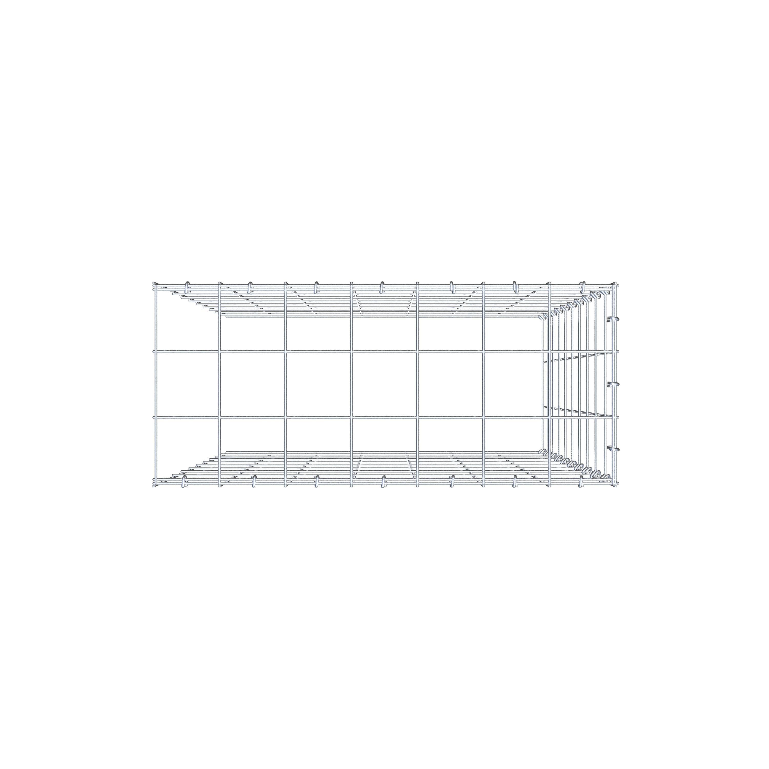 Monteret gabion type 4 100 cm x 70 cm x 30 cm (L x H x D), maskestørrelse 10 cm x 10 cm, C-ring