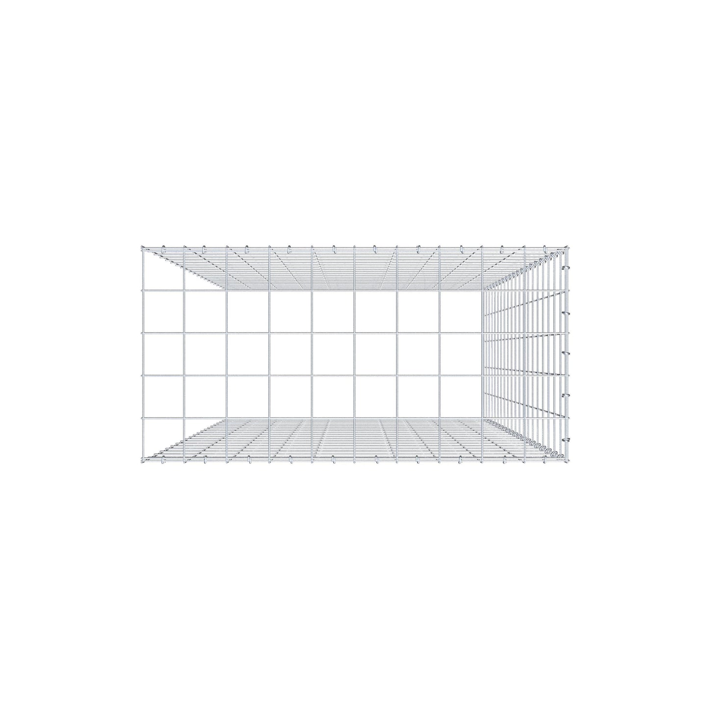 Anbaugabione Typ 4 200 cm x 100 cm x 50 cm (L x H x T), Maschenweite 10 cm x 10 cm, C-Ring