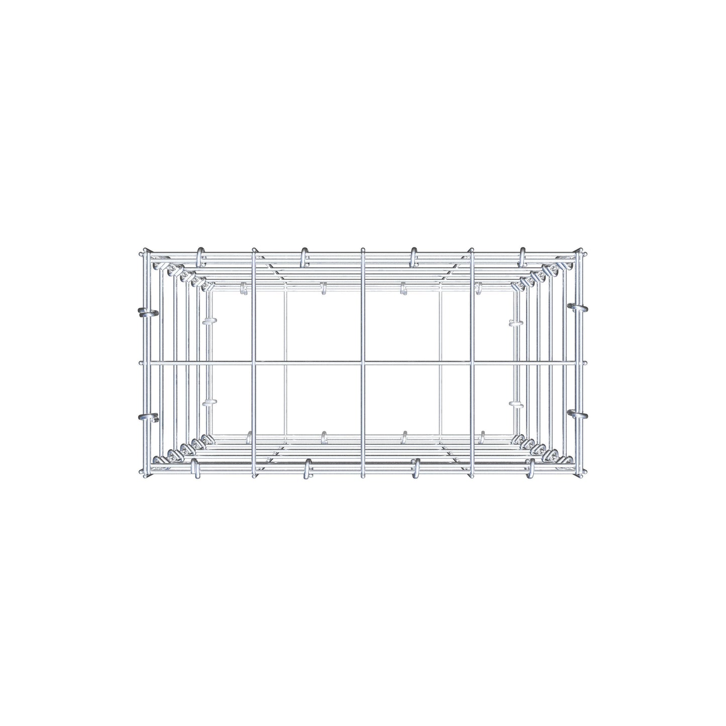 Schanskorf 50 cm x 40 cm x 20 cm (L x H x D), maaswijdte 10 cm x 10 cm, C-ring