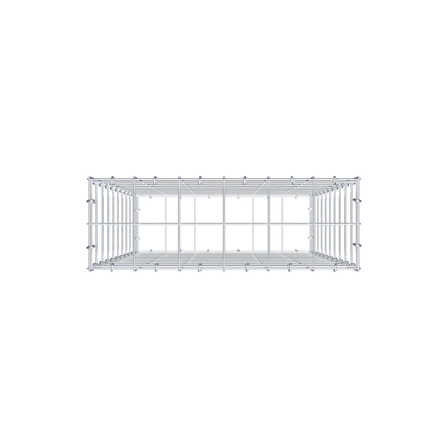 Gavión 100 cm x 60 cm x 20 cm (L x A x P), luz de malla 10 cm x 10 cm, anillo en C