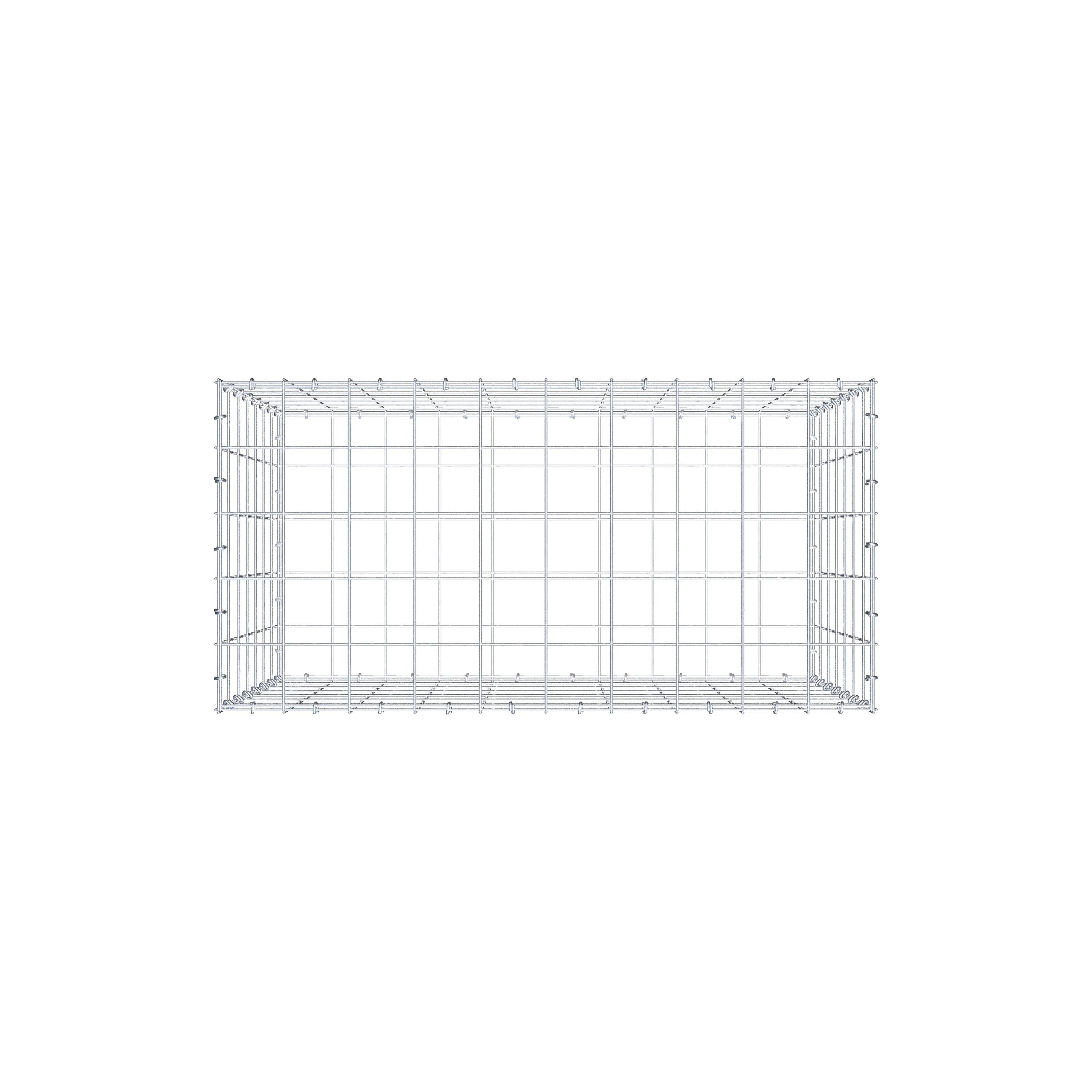 Gabion 100 cm x 70 cm x 50 cm (L x H x D), maskestørrelse 10 cm x 10 cm, C-ring