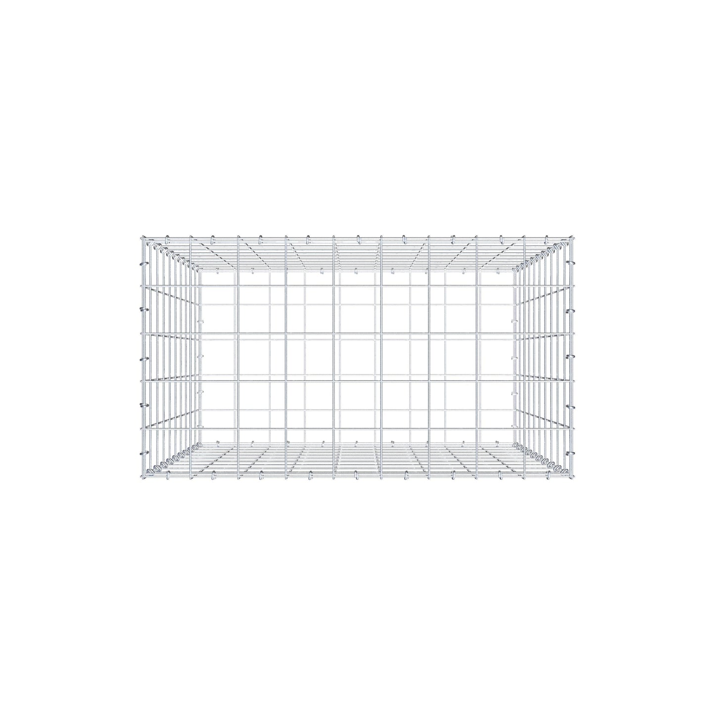 Gabion 100 cm x 90 cm x 50 cm (L x H x D), maskestørrelse 10 cm x 10 cm, C-ring