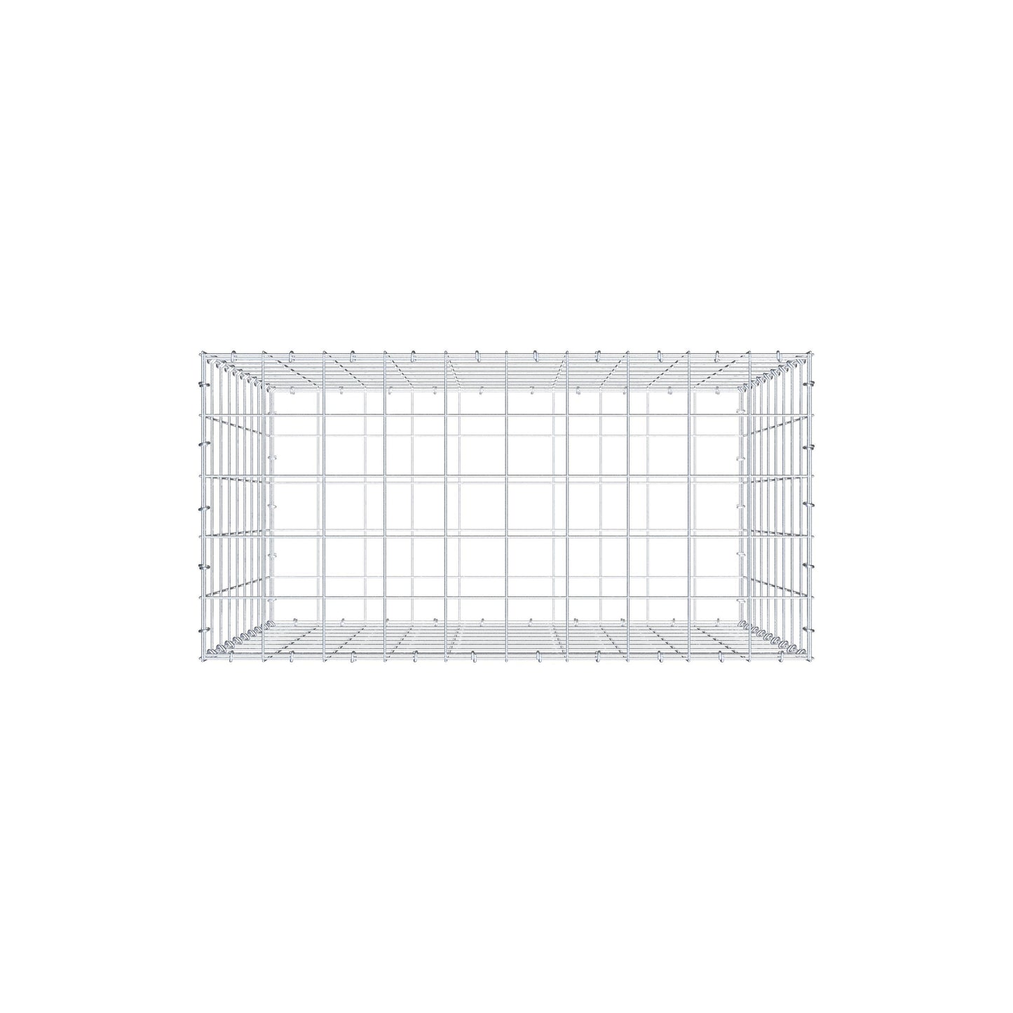 Gabion 100 cm x 90 cm x 50 cm (L x H x D), maskestørrelse 10 cm x 10 cm, C-ring