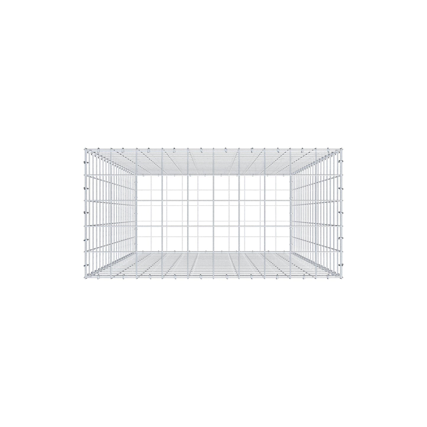 Gabione 200 cm x 100 cm x 50 cm (L x H x T), Maschenweite 10 cm x 10 cm, C-Ring
