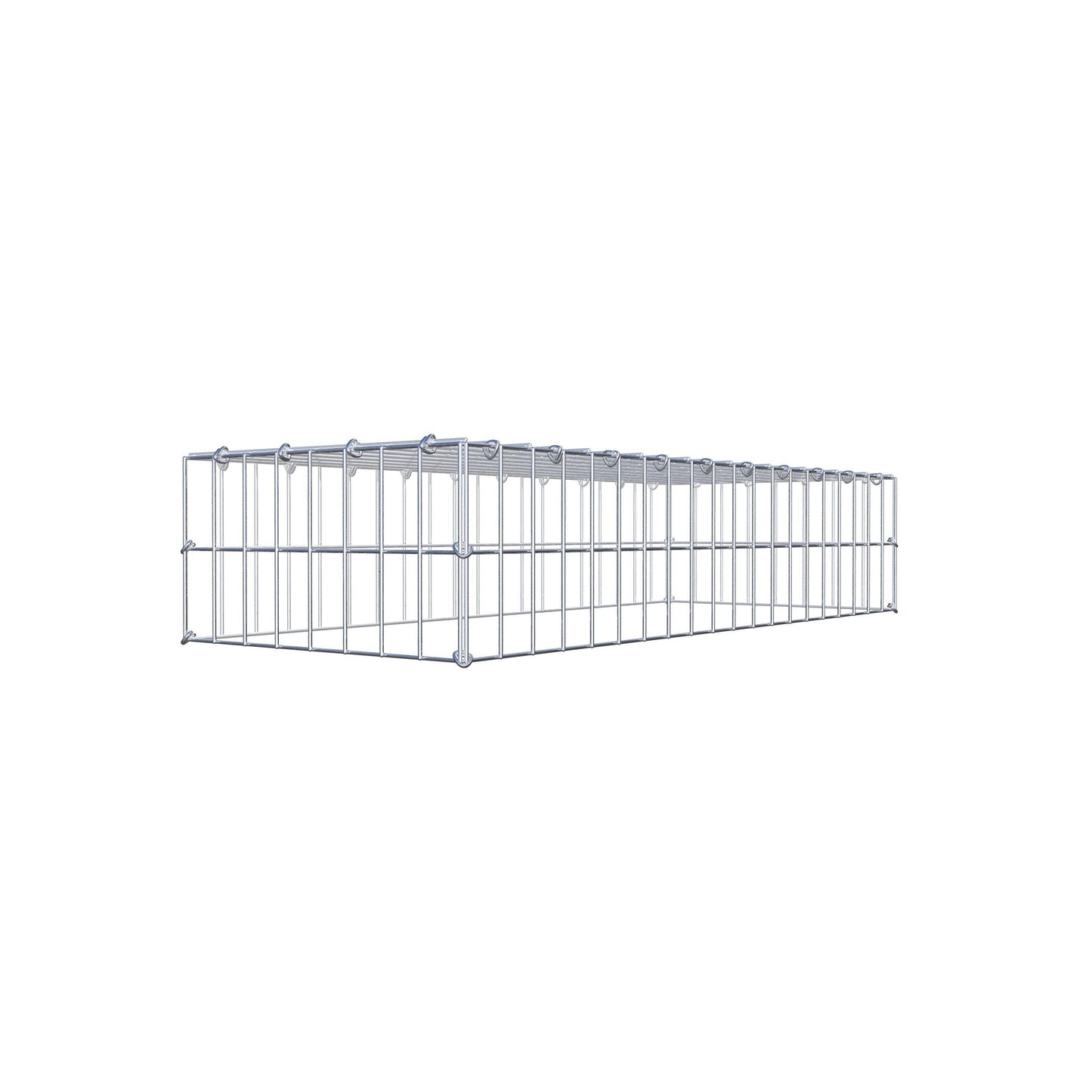 Anbaugabione Typ 3 100 cm x 20 cm x 40 cm (L x H x T), Maschenweite 5 cm x 10 cm, C-Ring