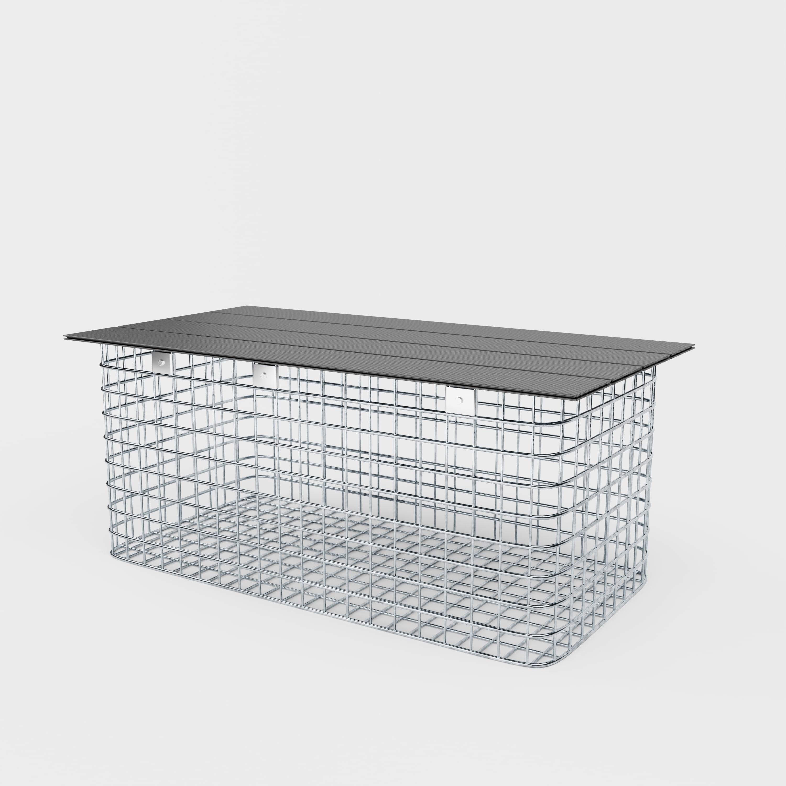 Havebænk 102 x 45 x 52 cm MW 5 x 5 cm varmgalvaniseret, med genbrugsdæksel i antracit