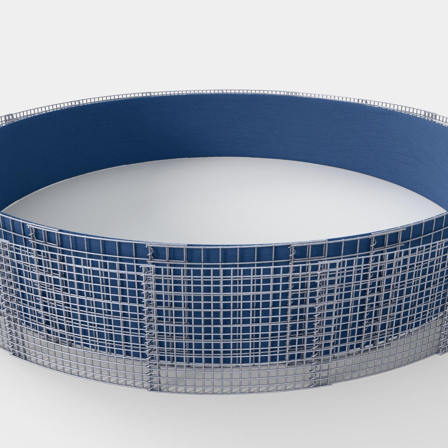 Canteiro elevado redondo, diâmetro externo 502 cm, altura 50 cm, tamanho da malha 5 x 5 cm, espessura da parede 15 cm