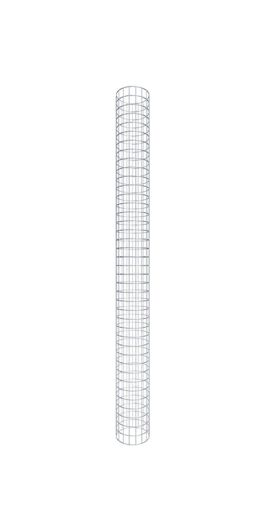 Gabionensäule rund feuerverzinkt, 27 cm Durchmesser, 200 cm Höhe, MW 5 cm x 10 cm