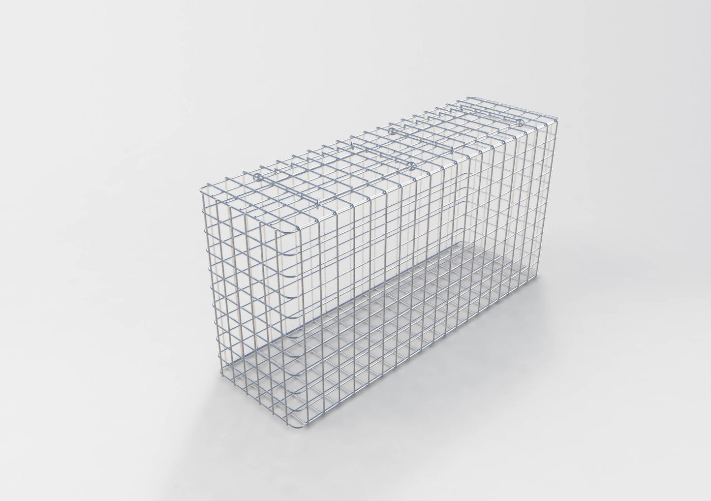 Varmförzinkad gabion 102 cm x 52 cm x 32 cm, maskstorlek 5 cm x 5 cm, helsvetsad