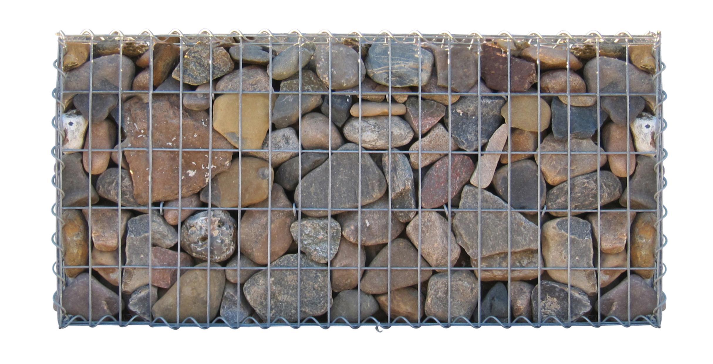 Gabião 100 cm x 80 cm x 20 cm (C x A x P), malhagem 5 cm x 10 cm, espiral