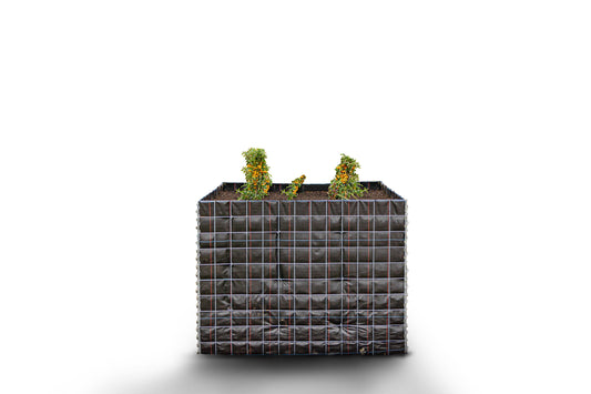 Letto rialzato rettangolare senza area in pietra - Lunghezza: 130 cm - Altezza: 100 cm - Profondità: 80 cm - Dimensione rete: 10 x 10 cm