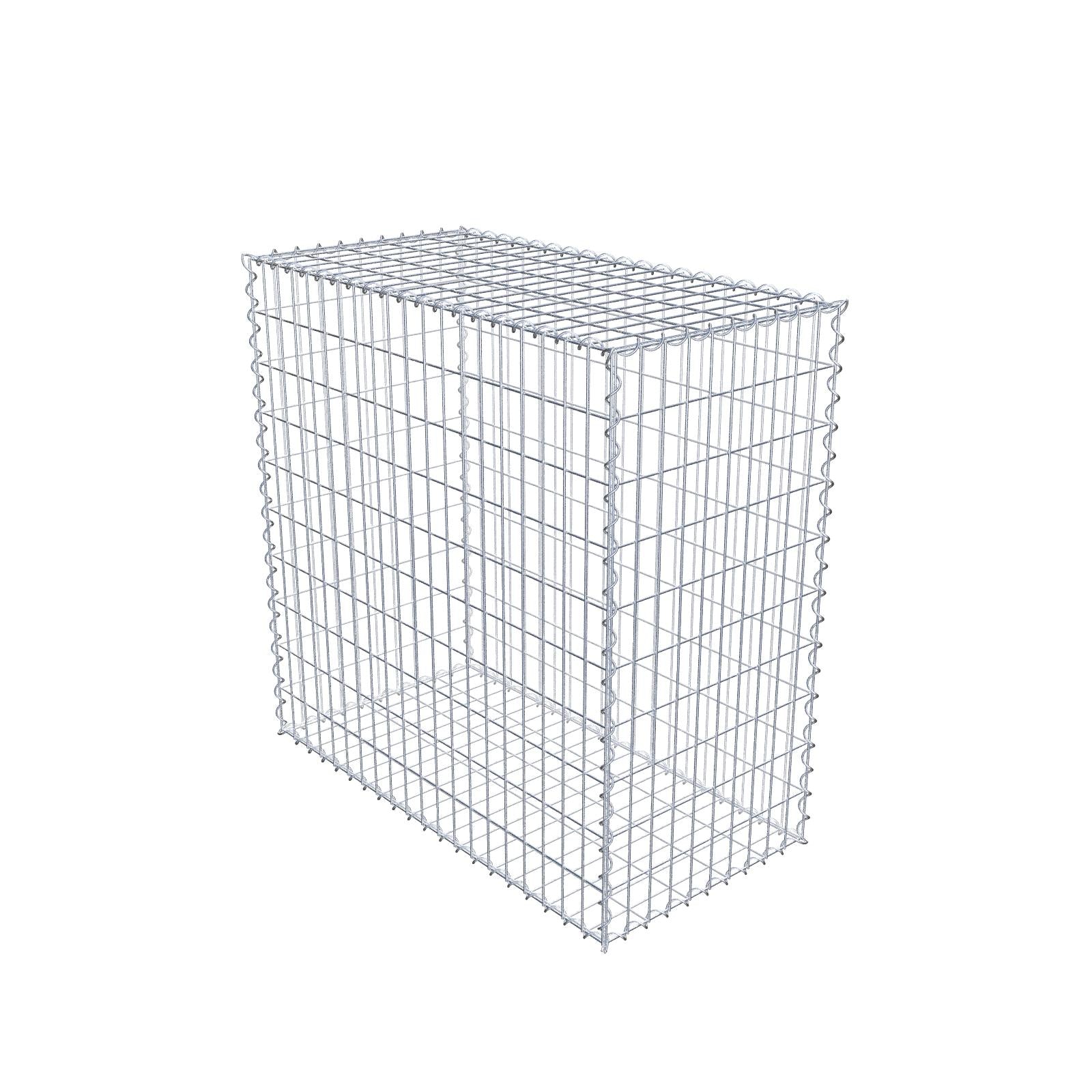 Set of 2 gabions 100 cm x 100 cm x 50 cm (L x H x D), mesh size 5 x 10 cm, spiral