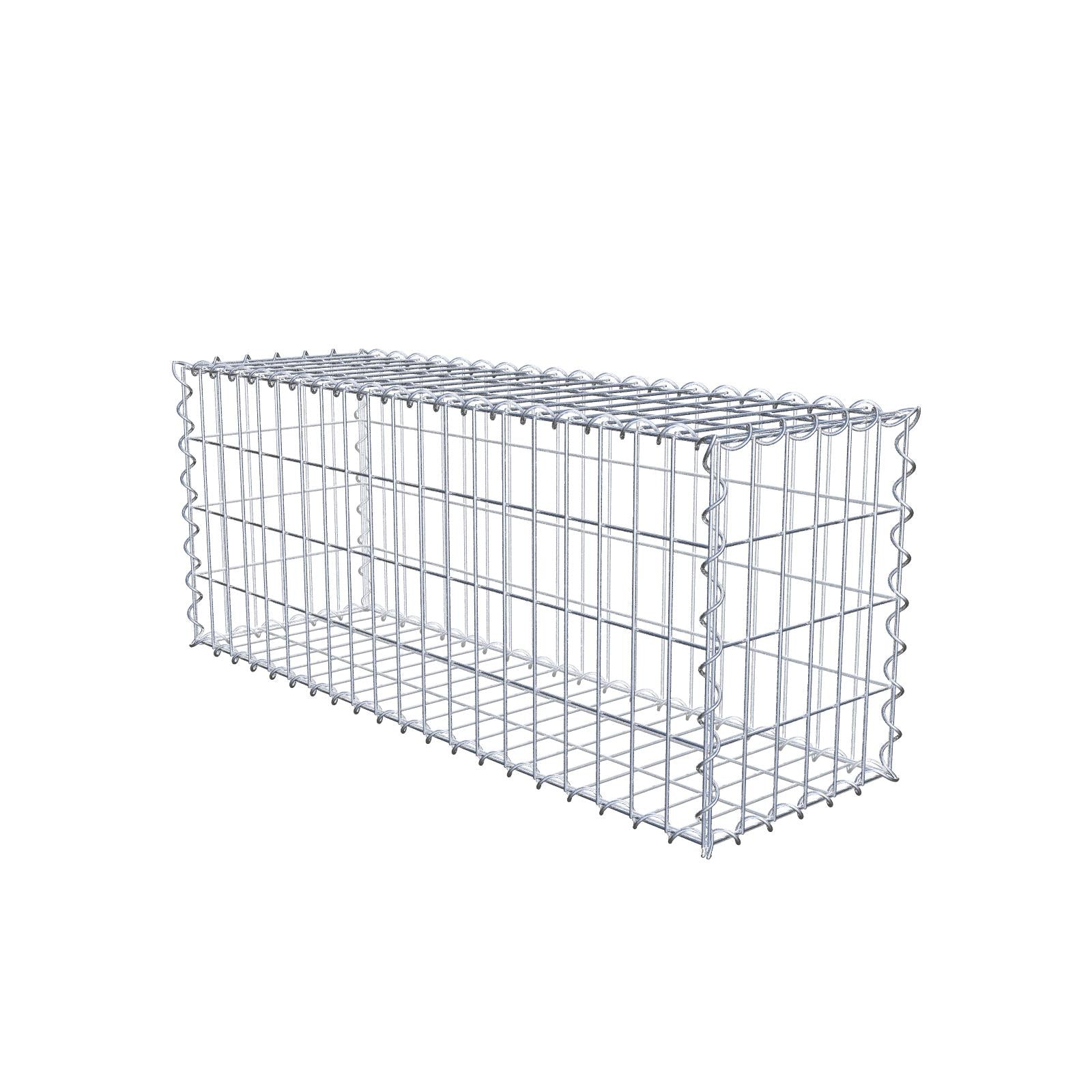 Set of 2 gabions 100 cm x 40 cm x 30 cm (L x H x D), mesh size 5 x 10 cm, spiral