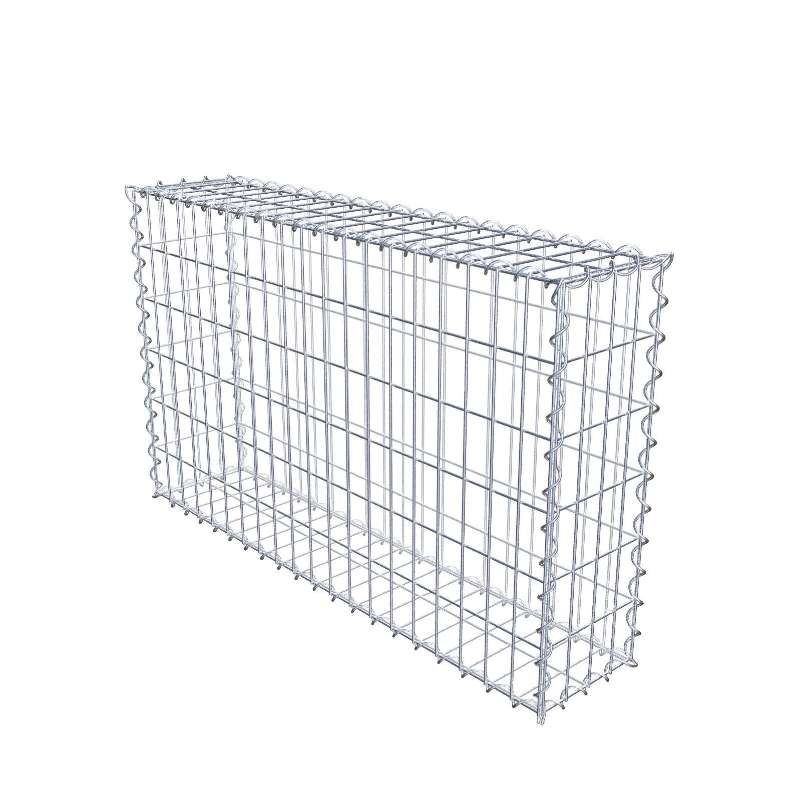 Set of 2 gabions 100 cm x 60 cm x 20 cm (L x H x D), mesh size 5 x 10 cm, spiral