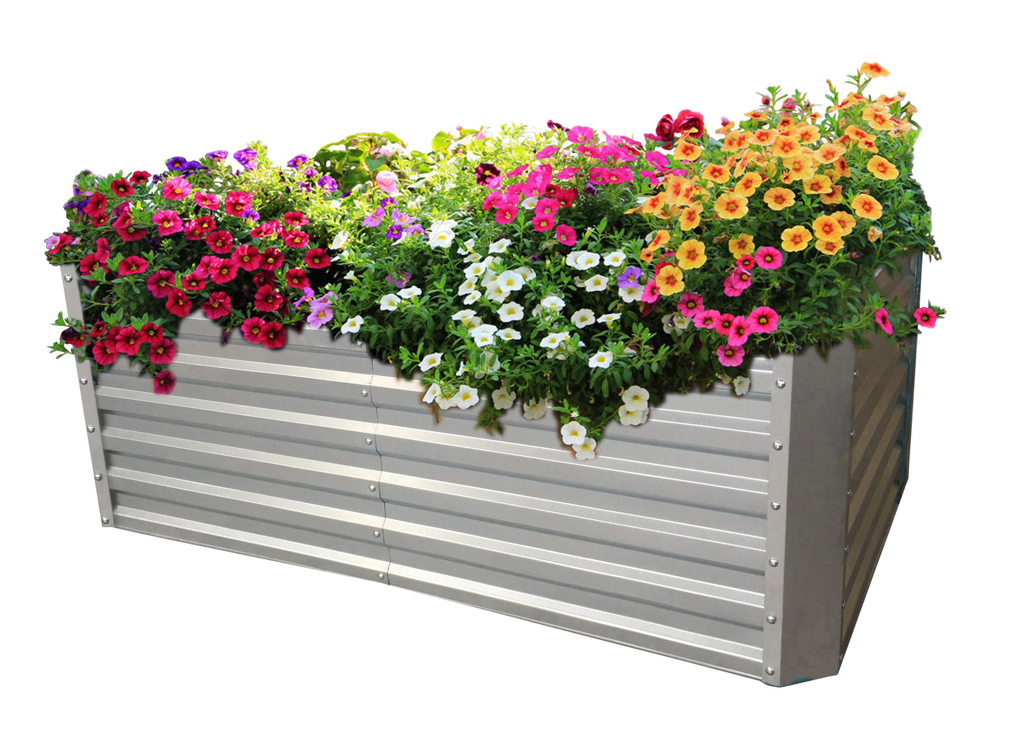 Raised bed made of galvanized sheet metal with top - Dimensions without top: 184 x 60 x 90 cm (L x H x D, planting dimensions)