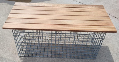 Banco de jardín Cumaru 102 x 45 x 52 cm, MW 5 x 5 cm, galvanizado en caliente