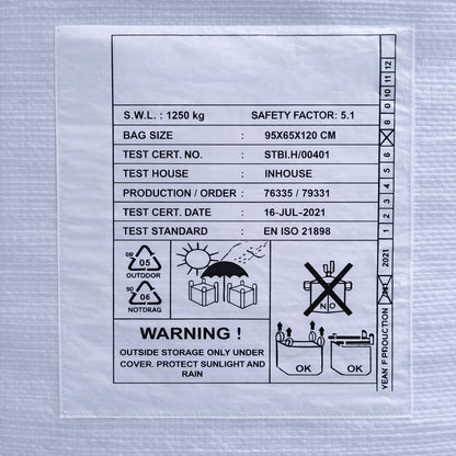 5x Big Bags 95 x 65 x 120 cm (L x D x H) - med print - meget stabil - 1.250 kg SWL