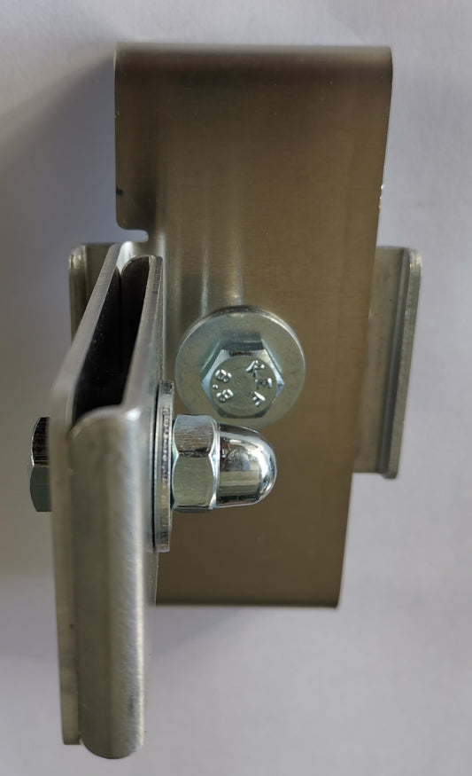 Agrafe avec support de clôture 5 x 10 cm pour treillis à double barre, aluminium