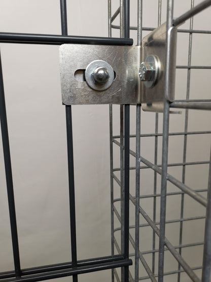 Abrazadera con soporte de valla 5 x 5 cm para tela metálica doble, aluminio