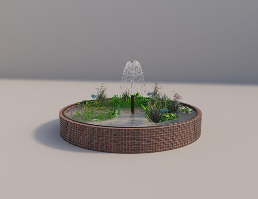 Gabion raised pond round, outer diameter 352 cm, height 50 cm, mesh size 5 x 5 cm, wall thickness 15 cm