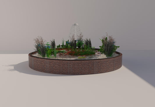 Gabion raised pond round, outer diameter 442 cm, height 50 cm, mesh size 5 x 5 cm, wall thickness 15 cm