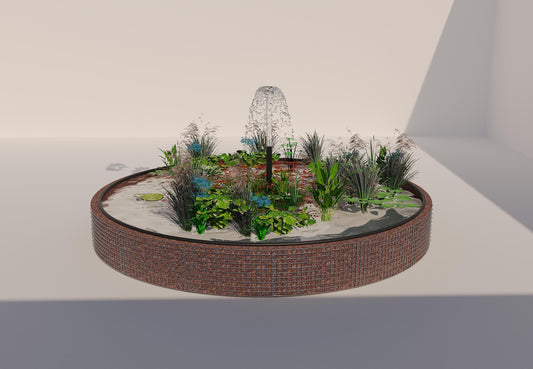 Gabion raised pond round, outer diameter 442 cm, height 50 cm, mesh size 5 x 5 cm, wall thickness 15 cm