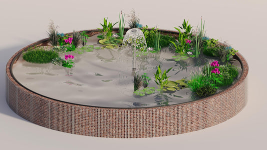 Gabion raised pond, round, outer diameter 322 cm, height 80 cm, mesh size 5 x 5 cm, wall thickness 15 cm