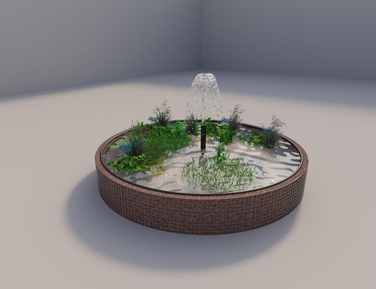 Gabion raised pond round, outer diameter 352 cm, height 50 cm, mesh size 5 x 5 cm, wall thickness 15 cm