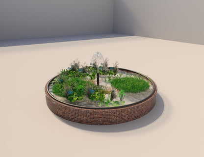 Gabion-hævedam rund, ydre diameter 502 cm, højde 50 cm, maskestørrelse 5 x 5 cm, vægtykkelse 15 cm