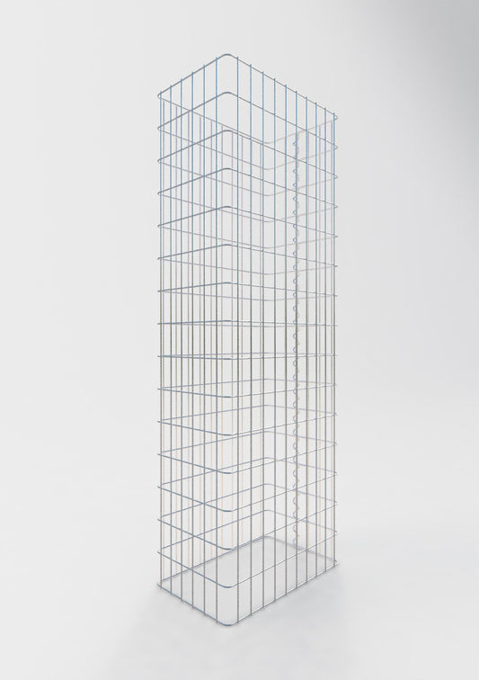 Comprimento da cerca de gabião 52 cm, altura 200 cm, profundidade 32 cm, tamanho da malha 5 x 10 cm