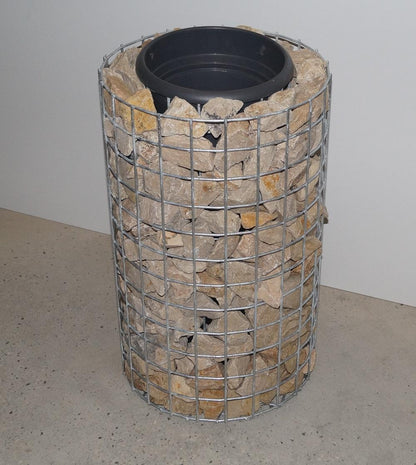 Columna de flores altura 62 cm redonda, diámetro 37 cm, MW 5 x 5 cm, galvanizada en caliente incl. maceta