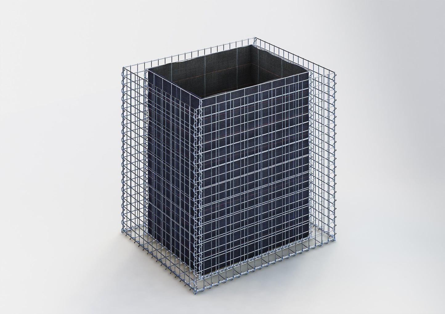 Lit surélevé carré 100 cm x 100 cm x 80 cm (L x H x P), mailles 5 x 5 cm, épaisseur des parois 10 cm