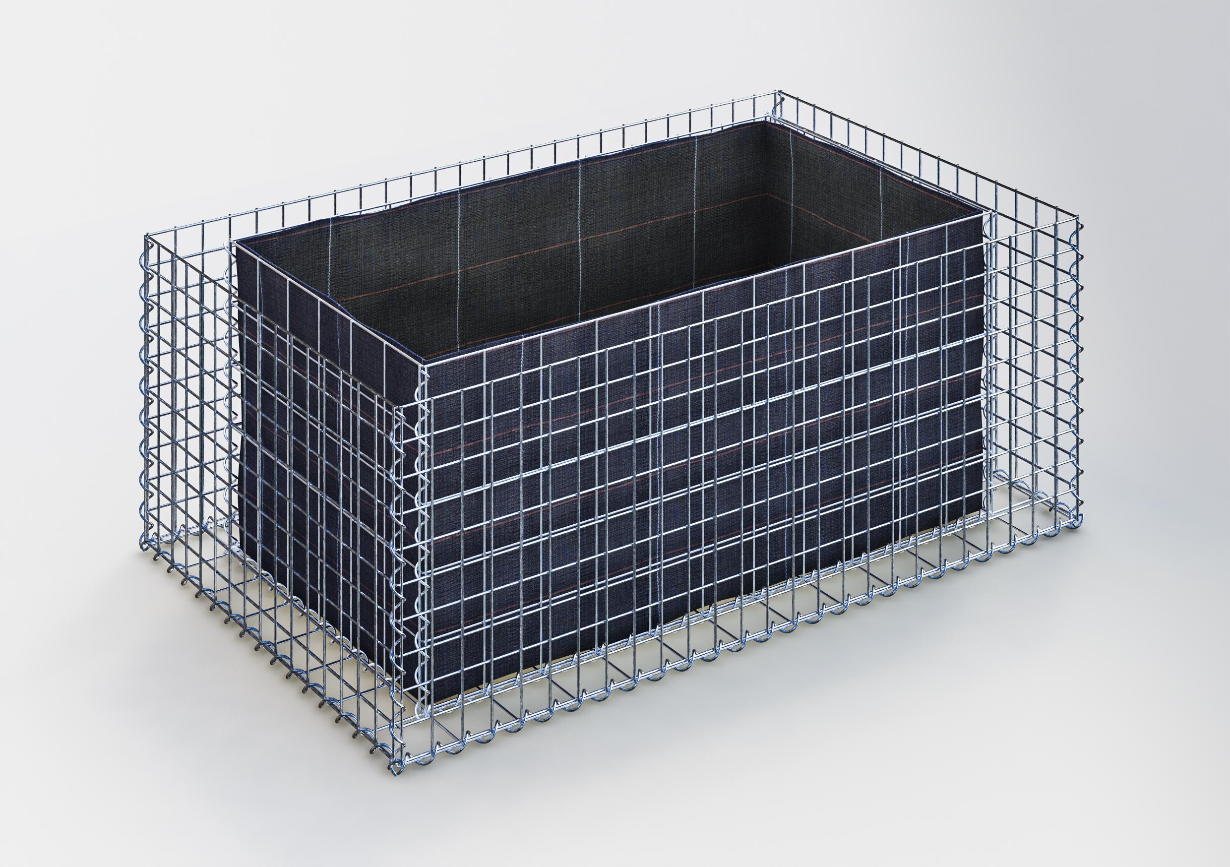 Rechthoekig verhoogd bed 130 cm x 50 cm x 80 cm (L x H x D), maaswijdte 5 x 5 cm, wanddikte 10 cm