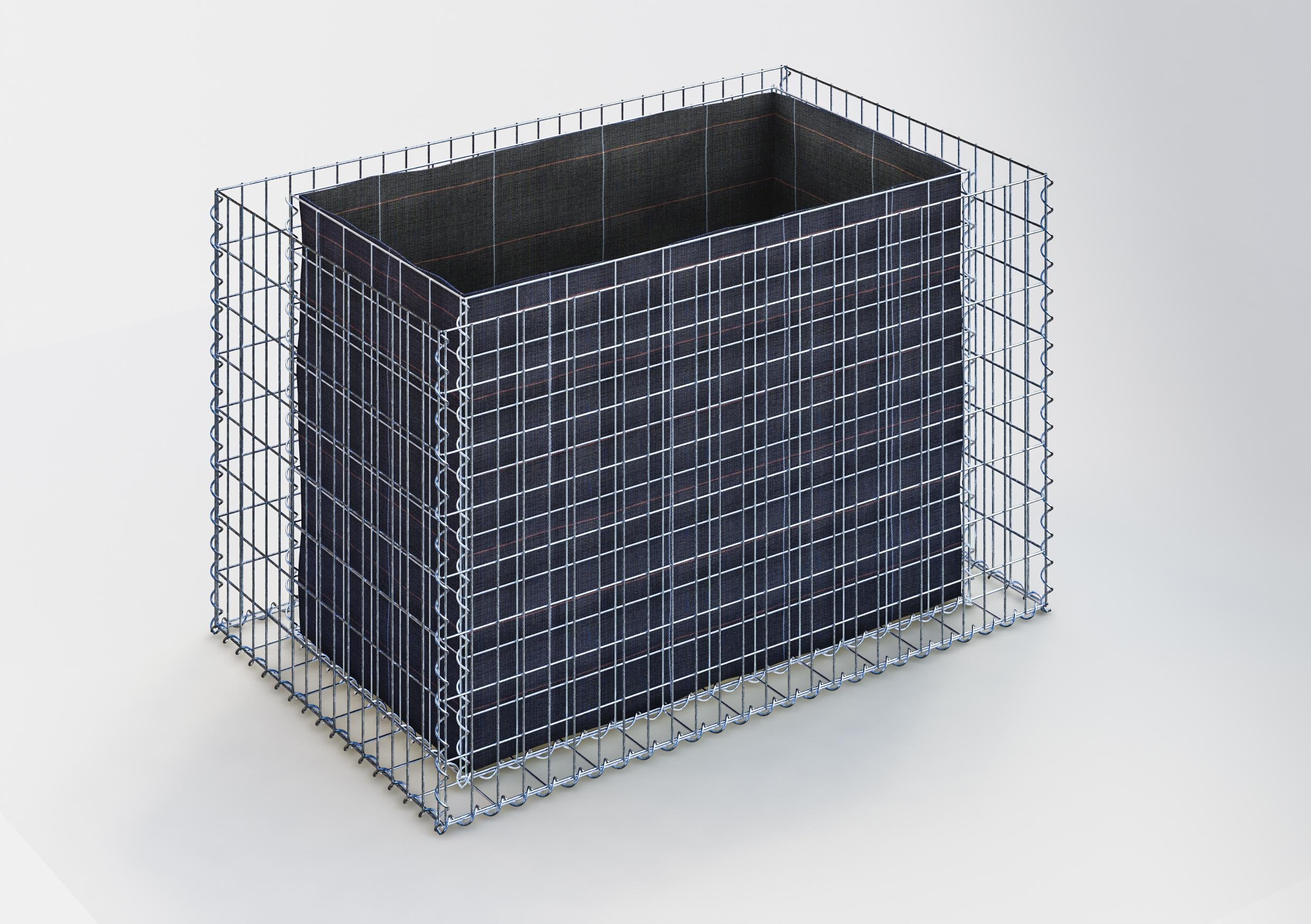 Rechthoekig verhoogd bed 130 cm x 80 cm x 80 cm (L x H x D), maaswijdte 5 x 10 cm, wanddikte 10 cm
