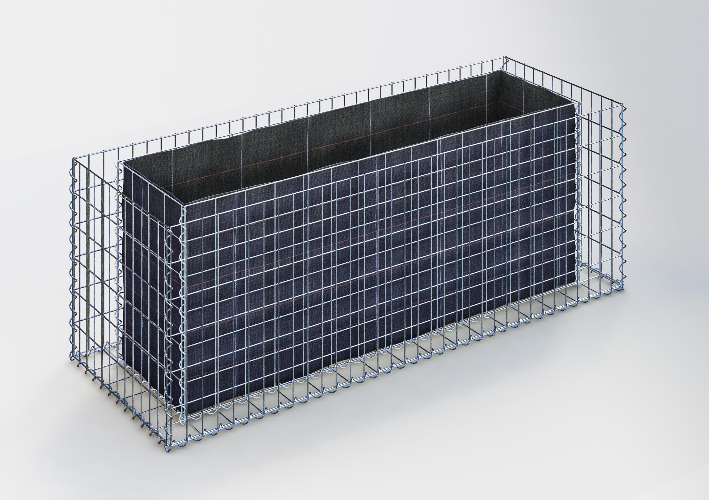Rechthoekig verhoogd bed 170 cm x 60 cm x 60 cm (L x H x D), maaswijdte 5 x 10 cm, wanddikte 10 cm