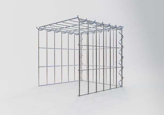 Aangegroeide schanskorf type 4 30 cm x 30 cm x 30 cm (L x H x D), maaswijdte 5 cm x 10 cm, spiraal